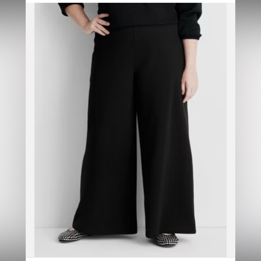 🎉 3/$15 Future Collective Black High Rise Wide Leg Knit Pant S